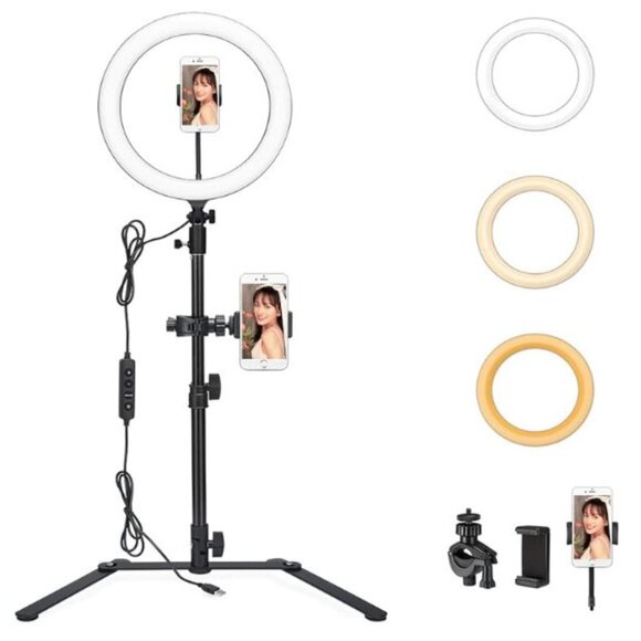 Ring Light with Desktop Stand & Cell Phone Holder - 12" LED - Picture 1 of 8